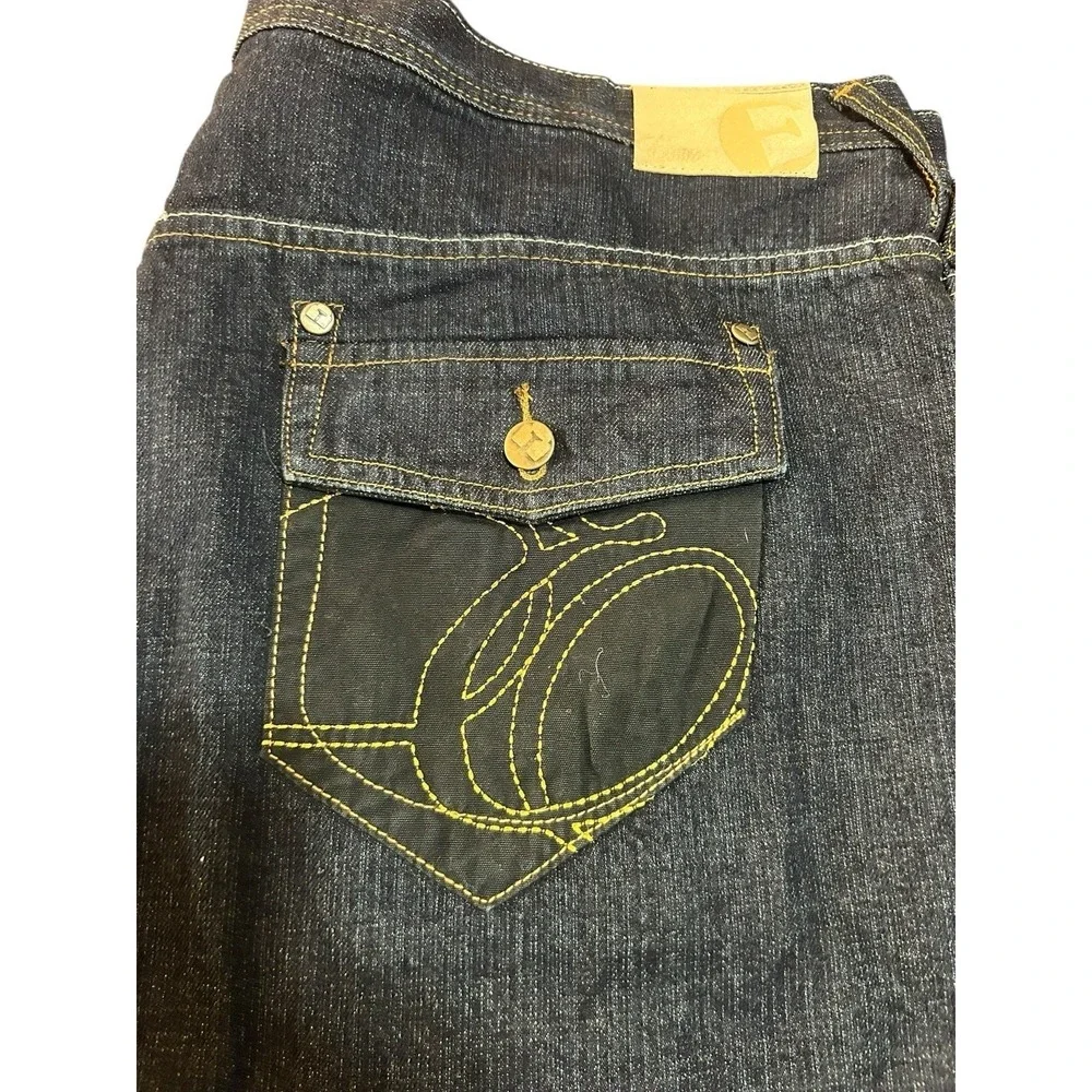 Exsto Mens 42x34 Baggy Jeans Y2K Punk Dark Wash Wide Leg Denim EX6ADJ12